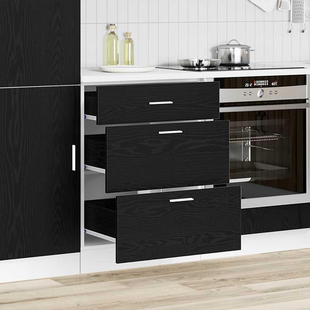 Køkken base kabinet med skuffe Riga Sort eg 60 x 46 x 81,5 cm billede
