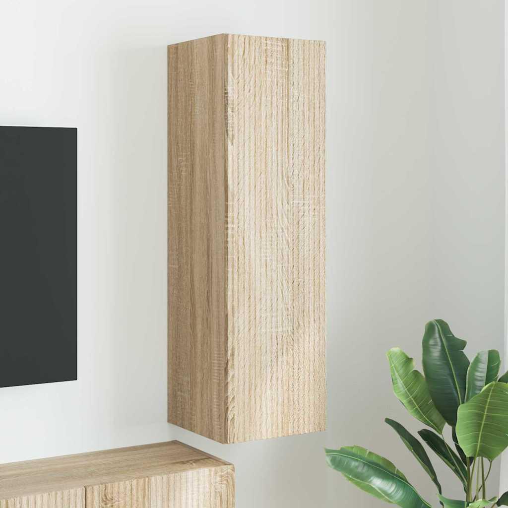 TV vægskab Vægmonteret Sonoma 30 x 31 x 100 cm Konstrueret træ billede