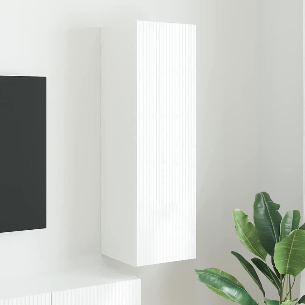 TV vægskab Vægmonteret Hvid 30 x 31 x 100 cm Konstrueret træ billede