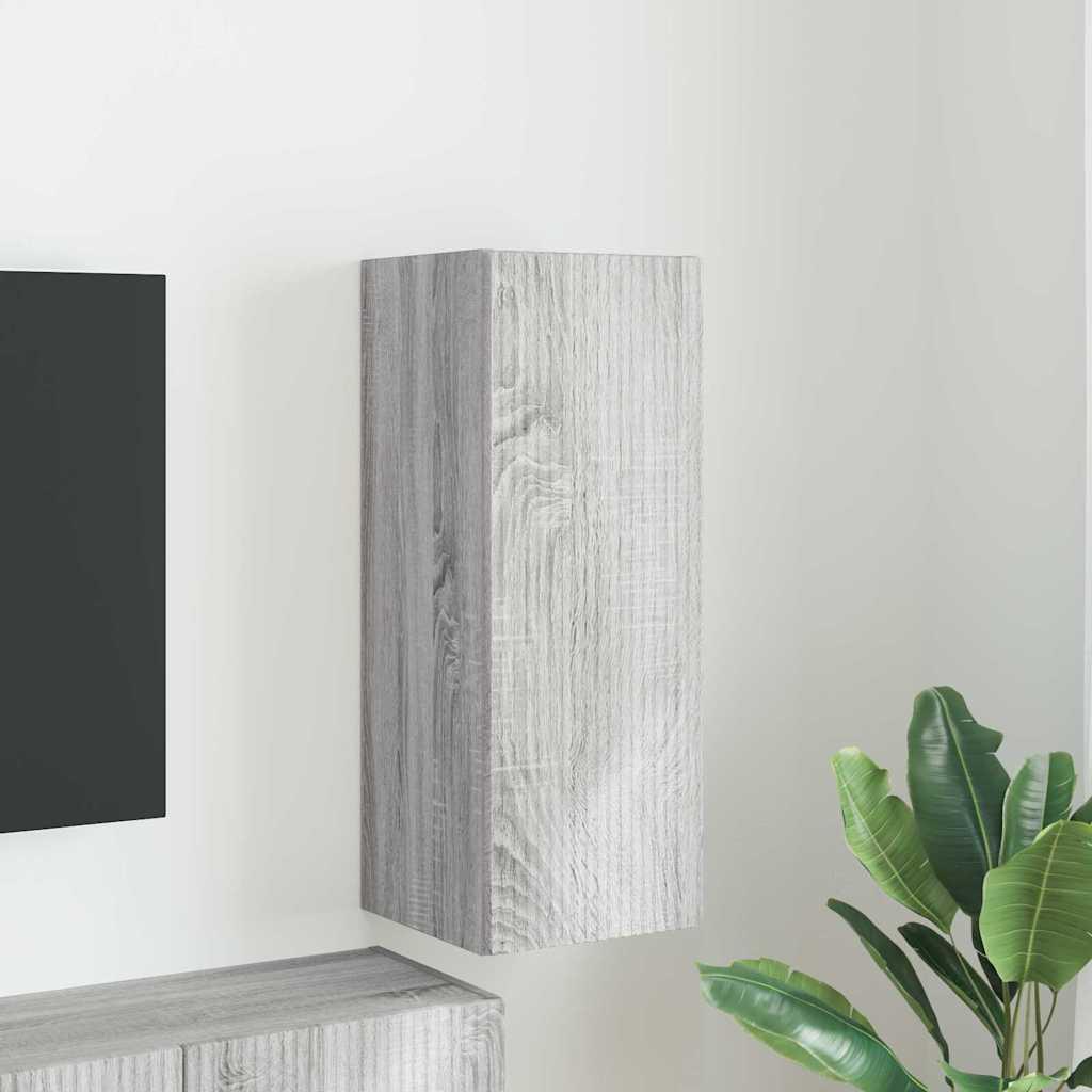 TV vægskab Grå Sonoma 30 x 31 x 80 cm Konstrueret træ billede