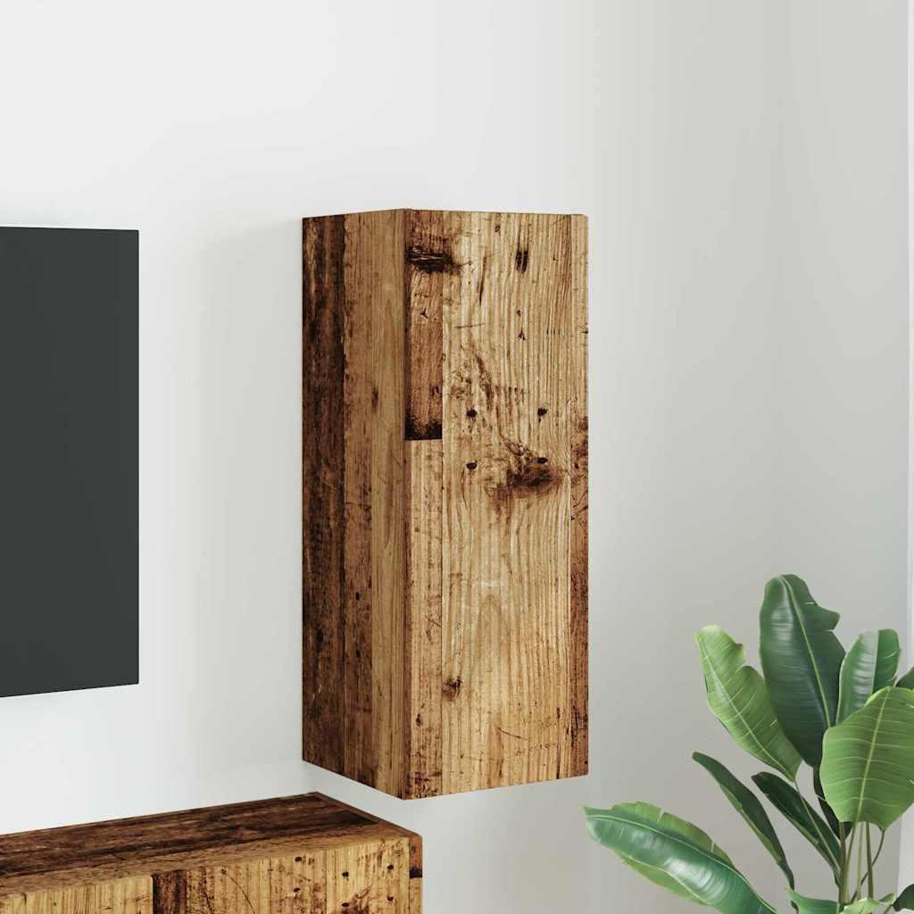 TV vægskab Gammelt træ 30 x 31 x 80 cm Konstrueret træ billede