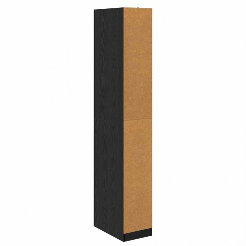 Garderobeskab i sort eg 50 × 30 × 200 cm - konstrueret træ, fritstående