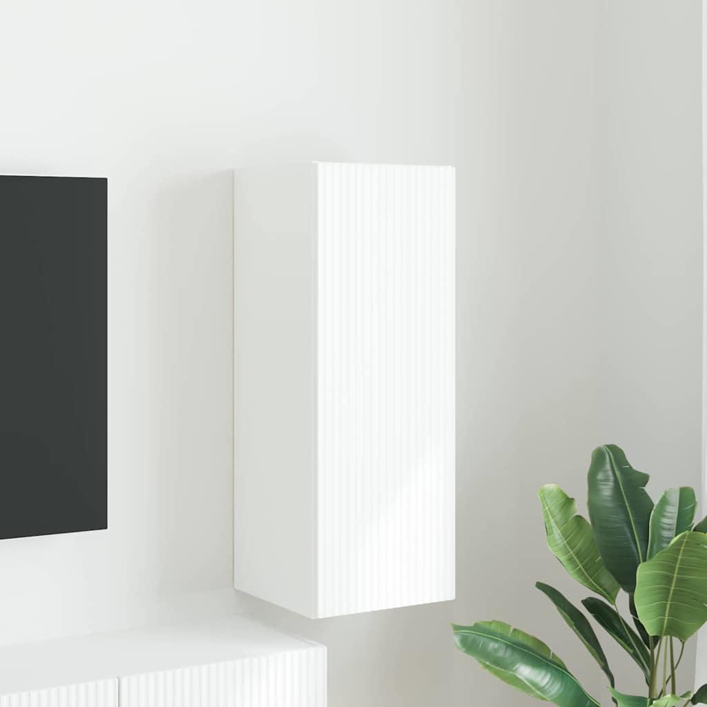 TV vægskab Vægmonteret Hvid 30 x 31 x 80 cm Konstrueret træ billede