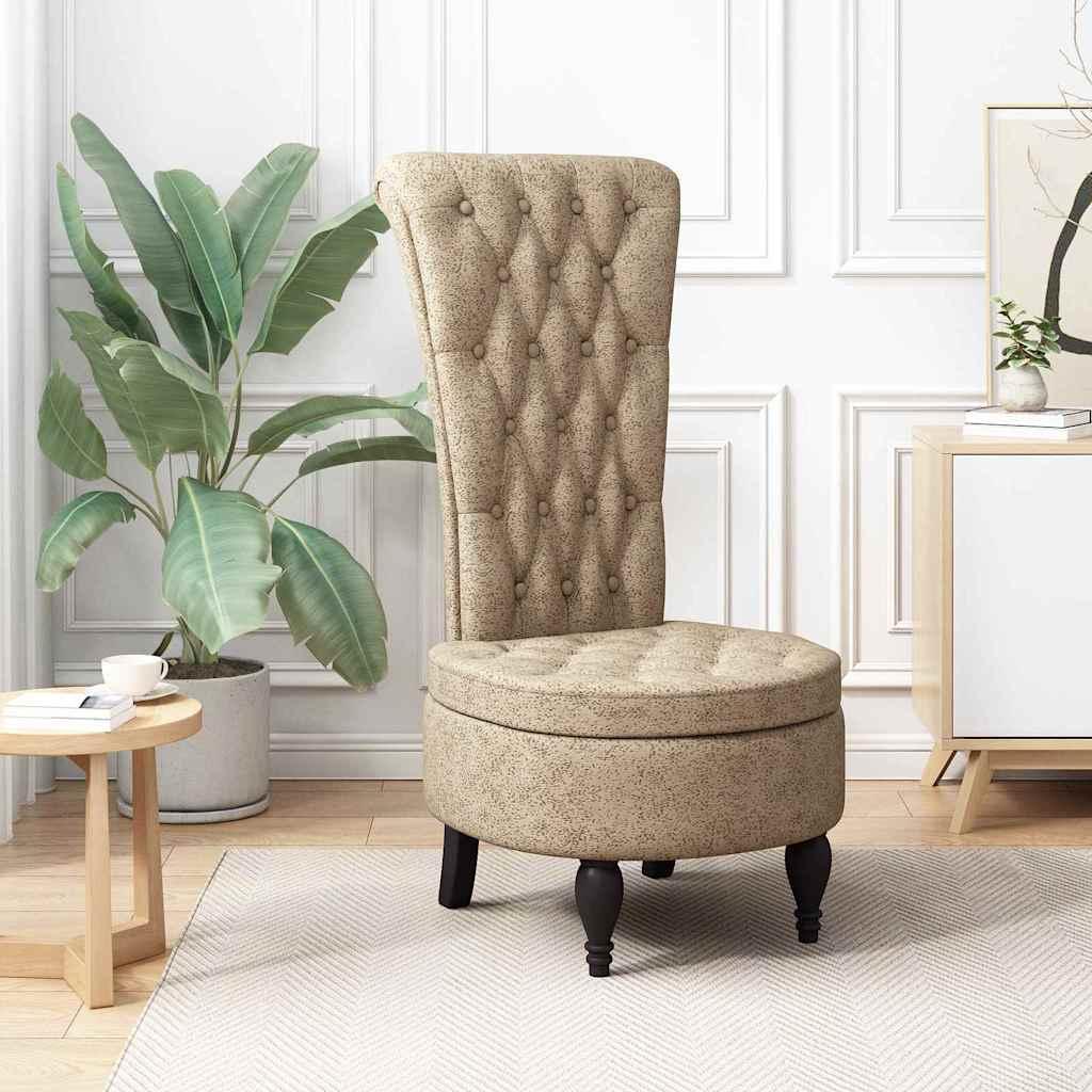 Sækkestol Lysegrå 56,5 x 70 x 110 cm Faux Suede Læder billede