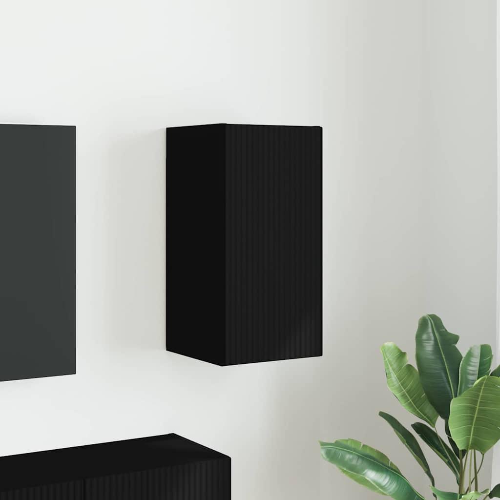 TV vægskab Vægmonteret Sort 30 x 31 x 60 cm Konstrueret træ billede