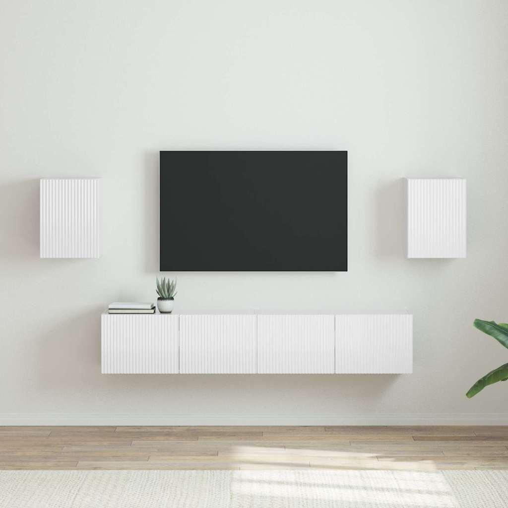 TV vægskab 2 stk Gloss Hvid 30 x 31 x 40 cm Konstrueret træ billede