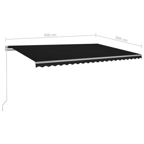 Fritstående markise 500x300 cm automatisk betjening antracitgrå