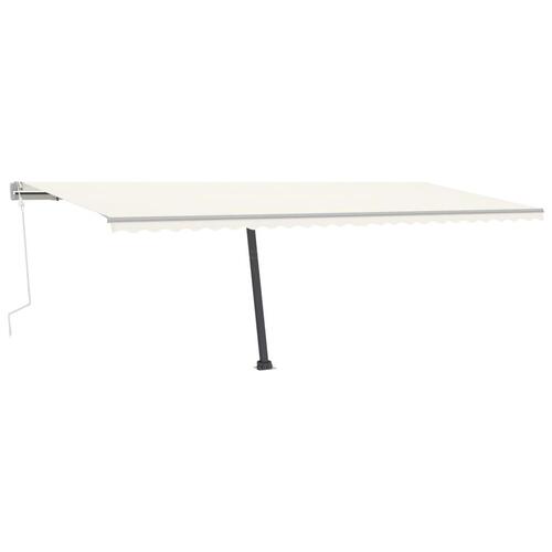 Fritstående markise 600x300 cm manuel betjening cremefarvet