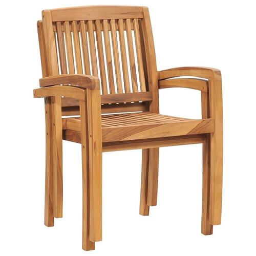 Havestole 2 stk. med beige hynder massivt teaktræ