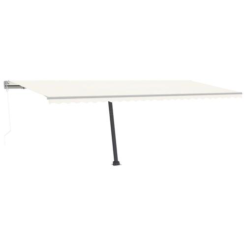 Fritstående markise 600x300 cm automatisk betjening cremefarvet