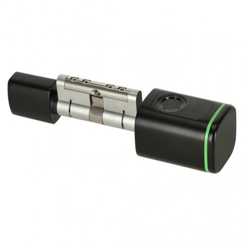 Smart dørlås med fingeraftryk – indstikscylinder, sort