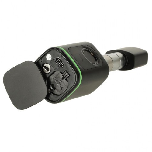 Smart dørlås med fingeraftryk – indstikscylinder, sort