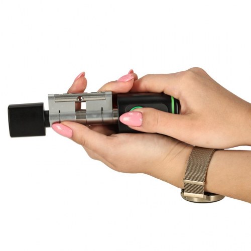 Smart dørlås med fingeraftryk – indstikscylinder, sort