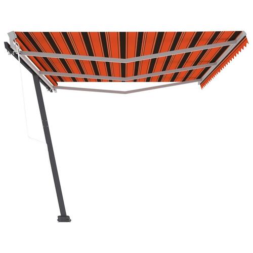 Fritstående markise 600x300 cm automatisk betjening orange/brun