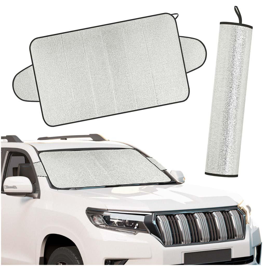 Forrude-cover mod frost og sol - sølv, 145 × 125 cm billede