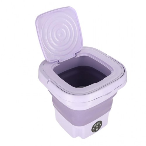 Mini vaskemaskine - foldbar, bærbar 8 l, lilla