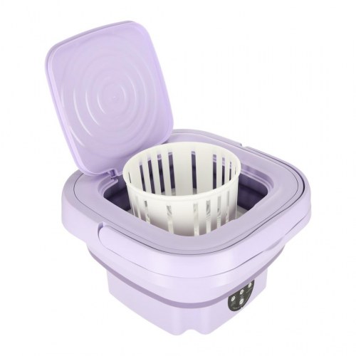 Mini vaskemaskine - foldbar, bærbar 8 l, lilla