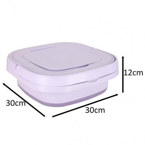Mini vaskemaskine - foldbar, bærbar 8 l, lilla