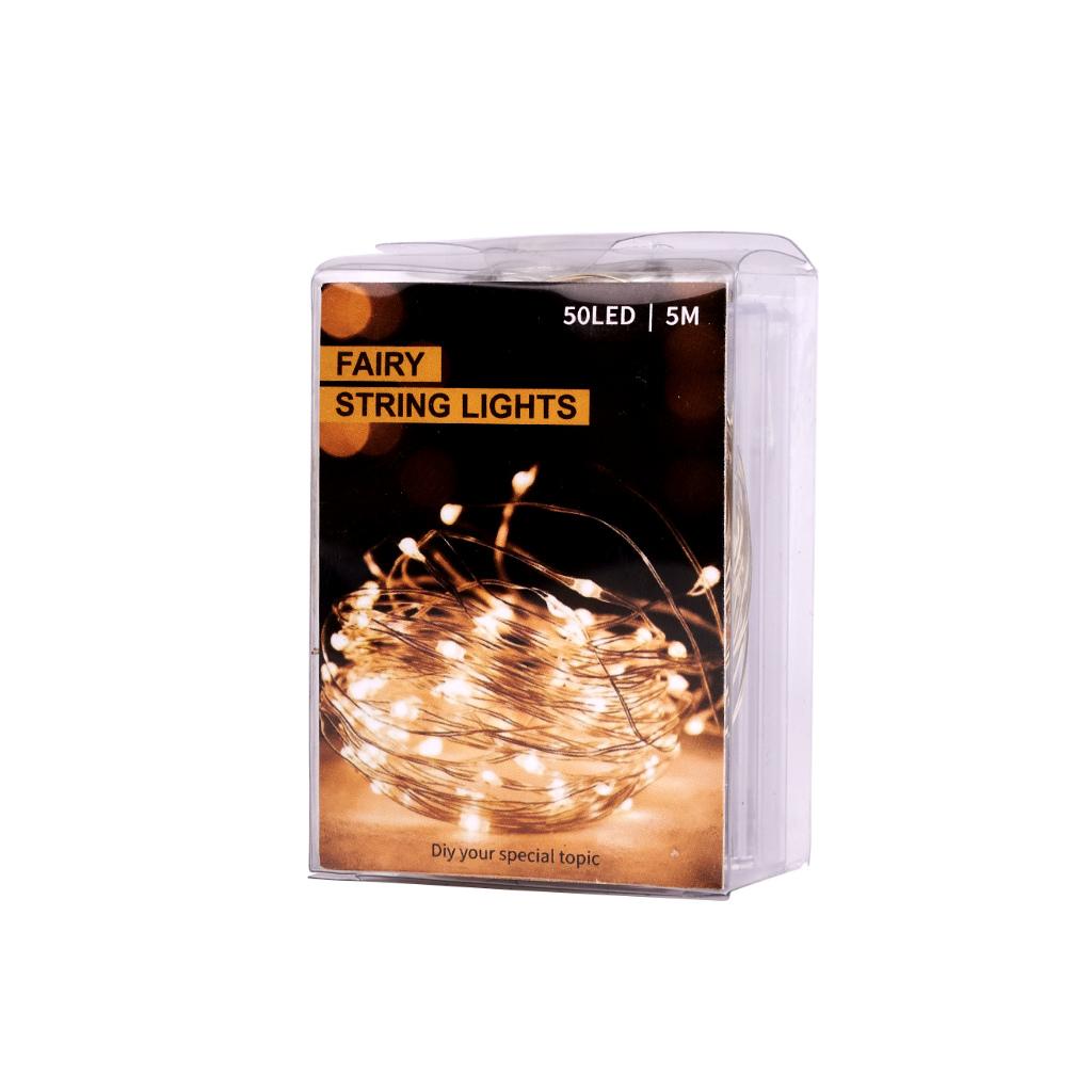 Lyskæde LED kobbertråd 5 m – 50 LED, kold hvid billede
