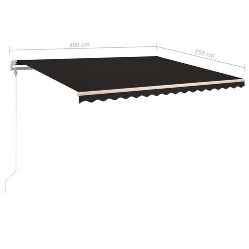 Fritstående markise 400x350 cm manuel betjening antracitgrå