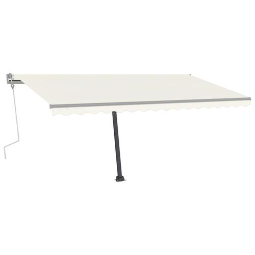 Markise m. LED-lys 400x350 cm manuel betjening cremefarvet