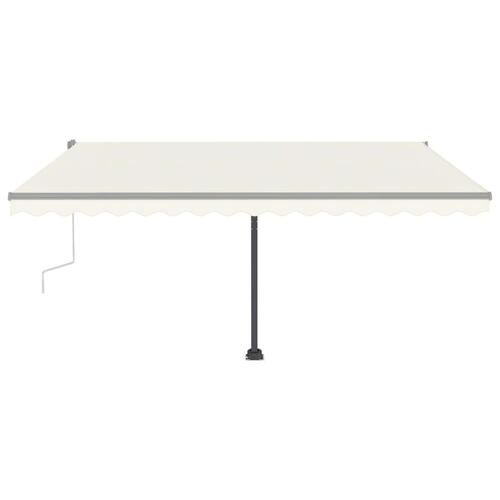 Markise m. LED-lys 400x350 cm manuel betjening cremefarvet