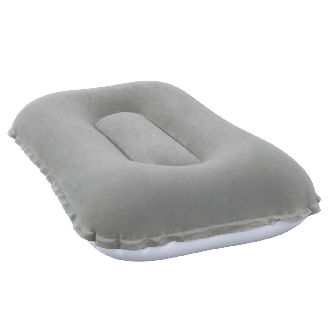 Oppustelig rejsepude Bestway 67121 - velour, grå, 42 × 26 × 10 cm billede