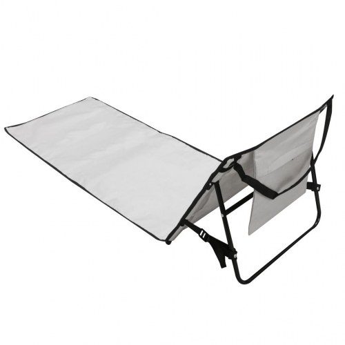 Liggemåtte med ryglæn - foldbar strandstol 150 × 47 × 48 cm, grå