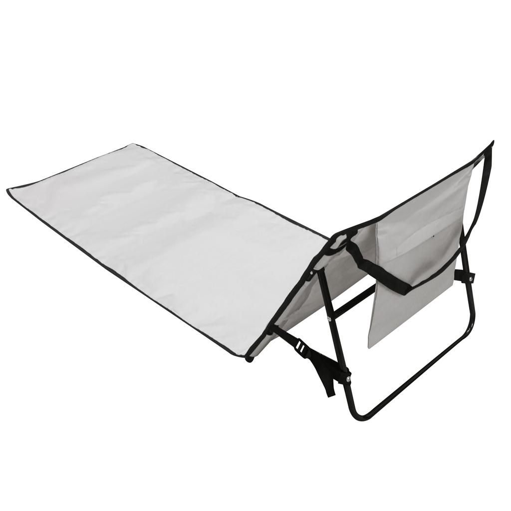 Liggemåtte med ryglæn - foldbar strandstol 150 × 47 × 48 cm, grå