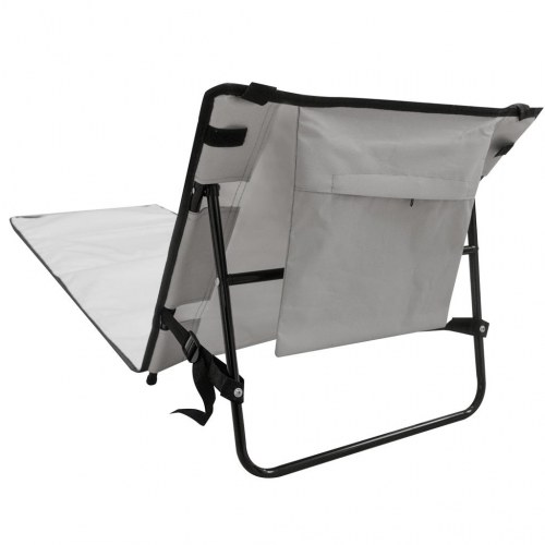 Liggemåtte med ryglæn - foldbar strandstol 150 × 47 × 48 cm, grå