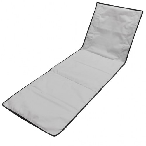 Liggemåtte med ryglæn - foldbar strandstol 150 × 47 × 48 cm, grå
