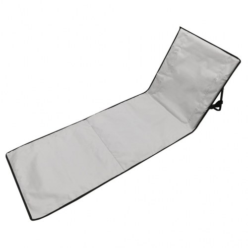 Liggemåtte med ryglæn - foldbar strandstol 150 × 47 × 48 cm, grå
