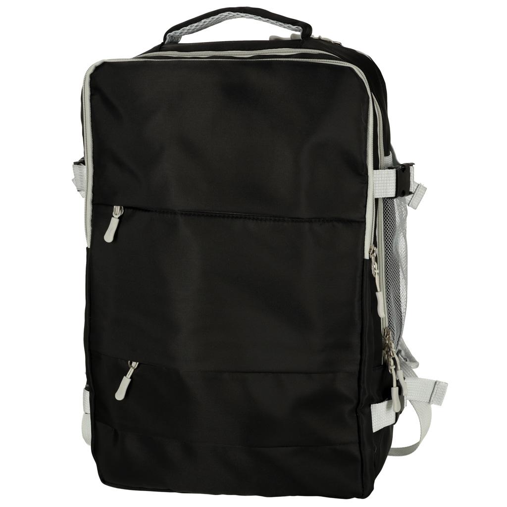 Kuffert-rygsæk til flyrejse med USB - vandafvisende, 45 × 16 × 28 cm, sort billede