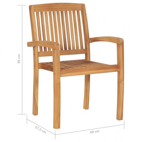 Havestole i massivt teaktræ - 2 stk. med beige hynder