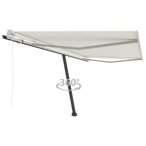 Fritstående markise 400x350 cm automatisk betjening cremefarvet