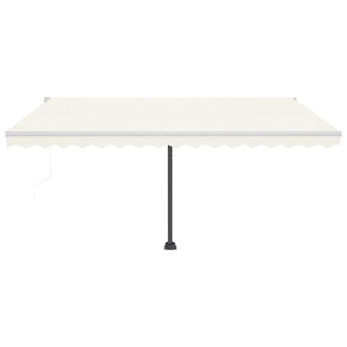 Fritstående markise 400x350 cm automatisk betjening cremefarvet