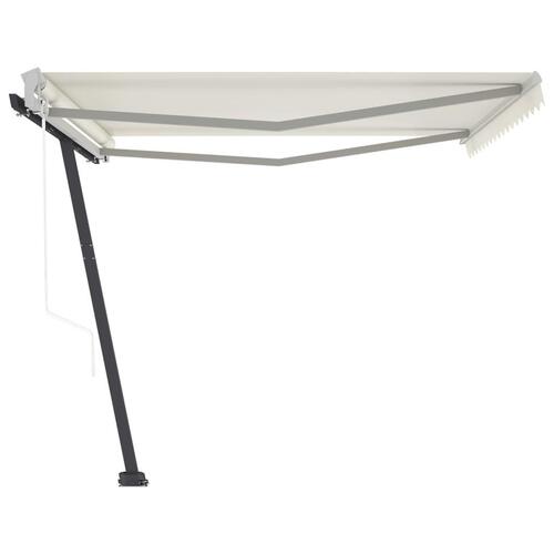 Fritstående markise 400x350 cm automatisk betjening cremefarvet