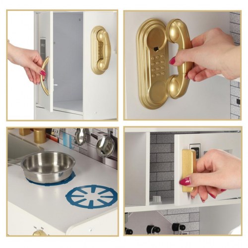 Legetøjskøkken i træ til børn med køleskab