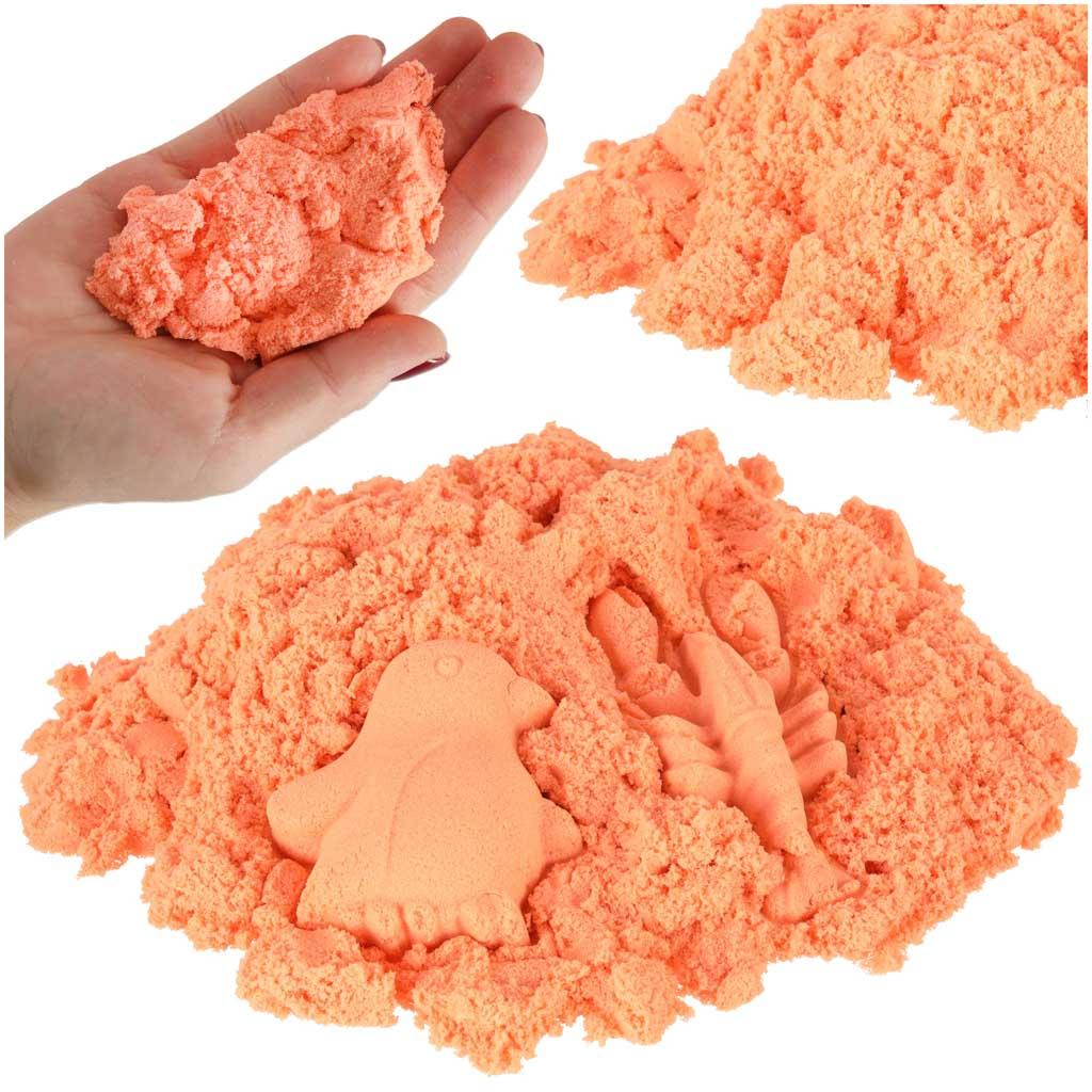Magisk sand - 1 kg orange kinetisk sand i pose billede