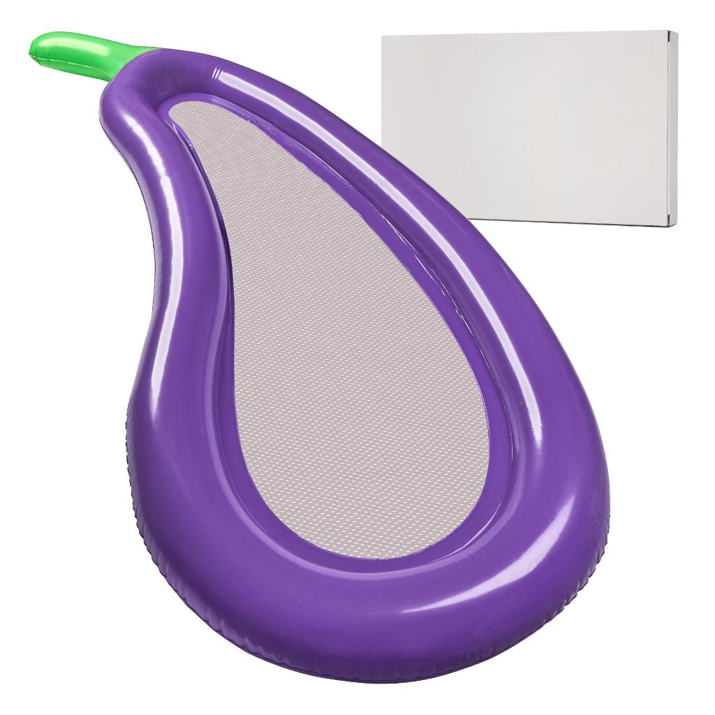 Bademadras med net - aubergine, 240 cm billede