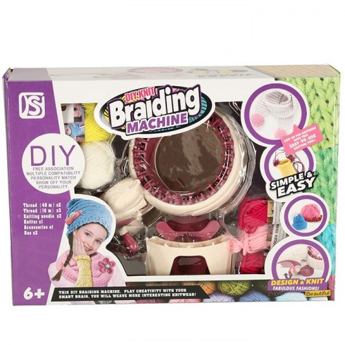 Strikkemaskine sæt med garn i 5 farver + tilbehør