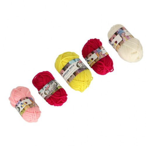 Strikkemaskine sæt med garn i 5 farver + tilbehør