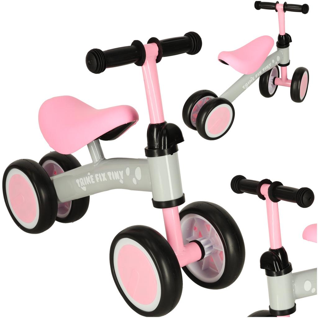 Løbecykel til børn - Trike Fix Tiny firehjuls, pink/grå billede