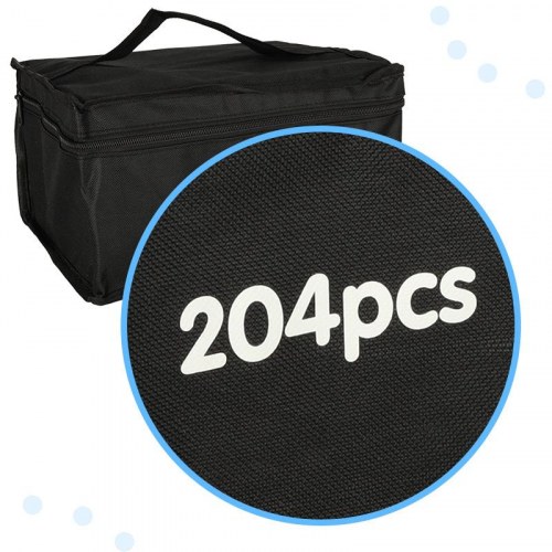 Dobbeltspids alkoholbaserede tuscher i etui 204 stk + stativ