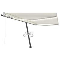 Markise m. LED + vindsensor 400x350 cm automatisk creme