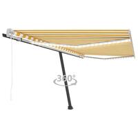 Markise m. LED + vindsensor 400x350 cm automatisk gul/hvid