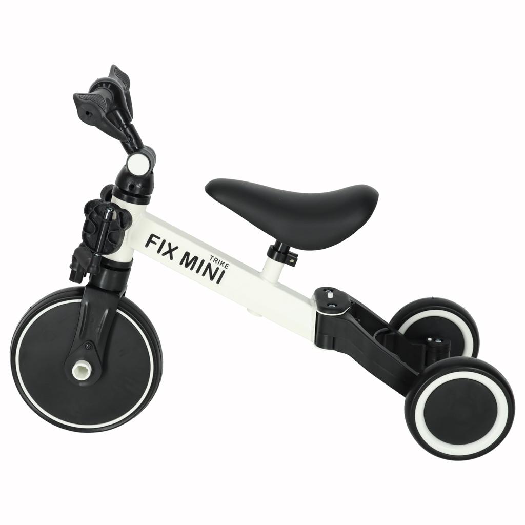 Børnetrekant/3-i-1 løbecykel med pedaler - Fix Mini, hvid billede