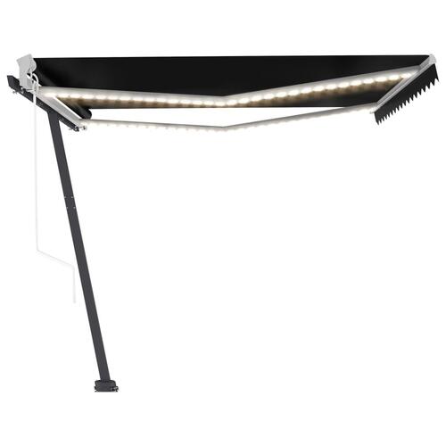 Markise m. LED + vindsensor 400x350 cm automatisk antracit