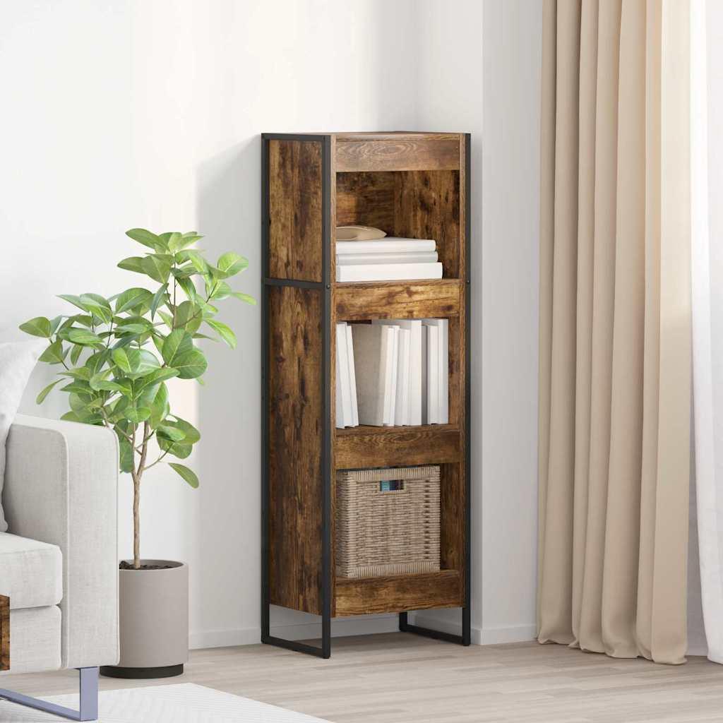 Bogskab Røget Eg 80 x 30 x 155 cm Konstrueret træ billede