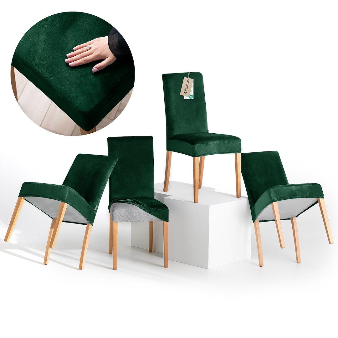 Sofaovertræk RESTILO Sento - flaskegrøn, glat, klassisk billede